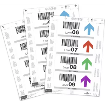 DURABLE Insert Labels 150 x 67 mm, 80 Pieces, Cardboard, White, for Laser & Inkjet Printers 100302