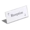 DURABLE L-Shaped Desk Name Plate 61x150 mm Acrylic Transparent, Pack of 10 805419
