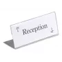 DURABLE L-Shaped Desk Name Plate 61x150 mm Acrylic Transparent, Pack of 10 805419