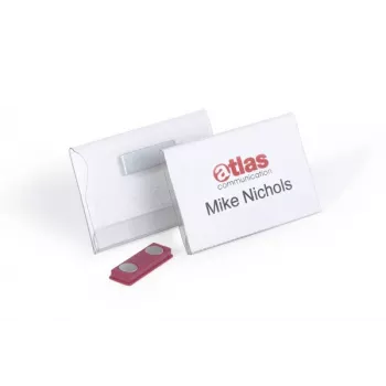 DURABLE Magnetic Name Badge 90 x 54 mm, Clear, 25 per Pack 811719