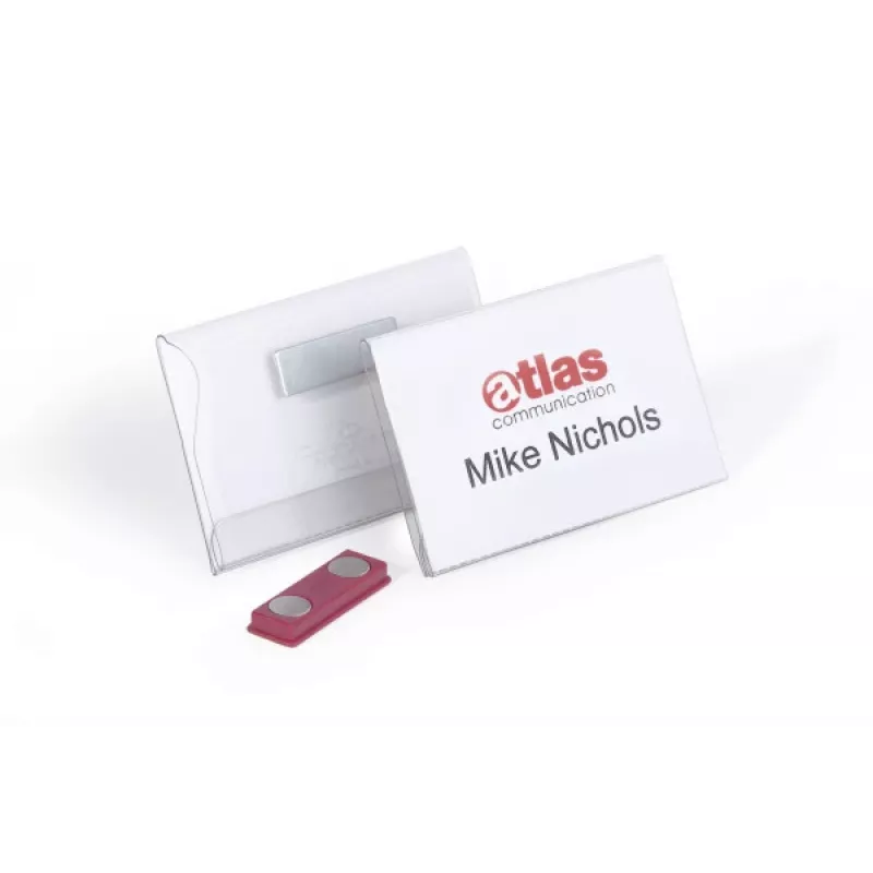DURABLE Magnetic Name Badge 90 x 54 mm, Clear, 25 per Pack 811719