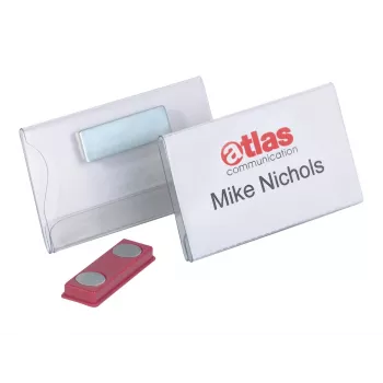 DURABLE Magnetic Name Badge 90 x 54 mm, Clear, 25 per Pack 811719