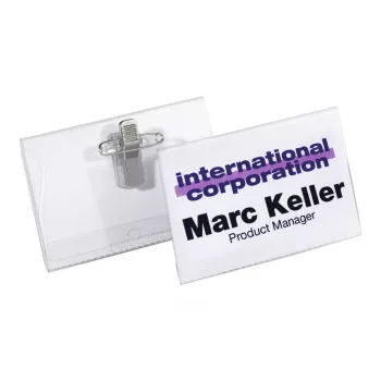 DURABLE Name Badge 75x40 mm with Combination Clip, 50 Pack 815719