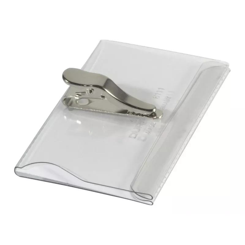 DURABLE Name Badge Holder 54x90 mm with Crocodile Clip, Pack of 25, Transparent 811119