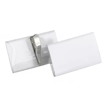 DURABLE Name Badge Holder 75x40 mm with Crocodile Clip, Transparent, 25-Pack 811019