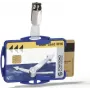 DURABLE Rigid ID Card Holder with Textile Clip for 2 Cards, Transparent, Pack of 25 (821806)