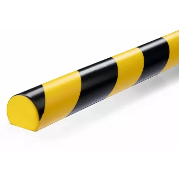 Durable S32R Floor Cable Protector, PVC, Black/Yellow, Rounded, 1000 mm