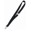 DURABLE Textile Lanyard 20 with Carabiner Hook, Black, 10-Pack (813701)