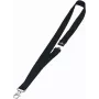 DURABLE Textile Lanyard 20 with Carabiner Hook, Black, 10-Pack (813701)