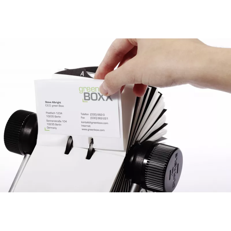 DURABLE VISIFIX® Rotary Card File, 500-Card Capacity, A-Z Index, Black 248123