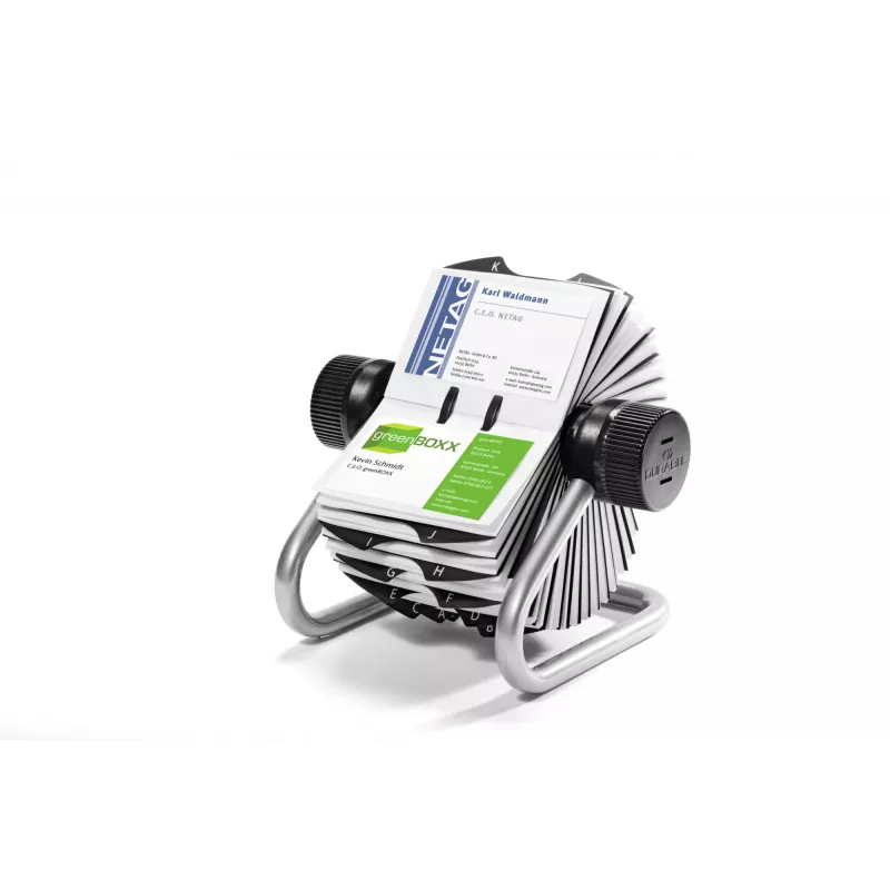 DURABLE VISIFIX® Rotary Card File, 500-Card Capacity, A-Z Index, Black 248123