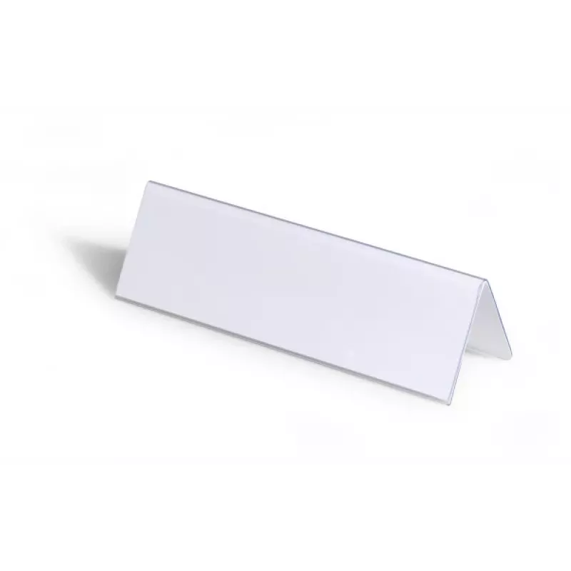 DURABLE VISIFIX® Table Name Plate Tent Style 61/122x210 mm, Transparent PVC, Pack of 25 (805219)