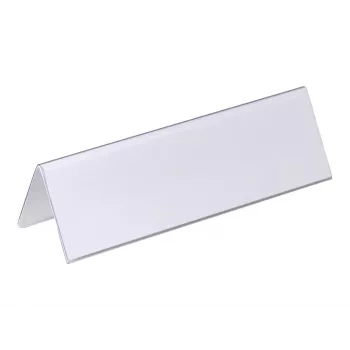 DURABLE VISIFIX® Table Name Plate Tent Style 61/122x210 mm, Transparent PVC, Pack of 25 (805219)