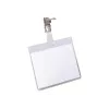 DURABLE VISITOR Name Badge Holder 90 x 60 mm with Swivel Clip, Transparent, 25 Pieces (800319)