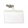 DURABLE VISITOR Name Badge Holder 90 x 60 mm with Swivel Clip, Transparent, 25 Pieces (800319)