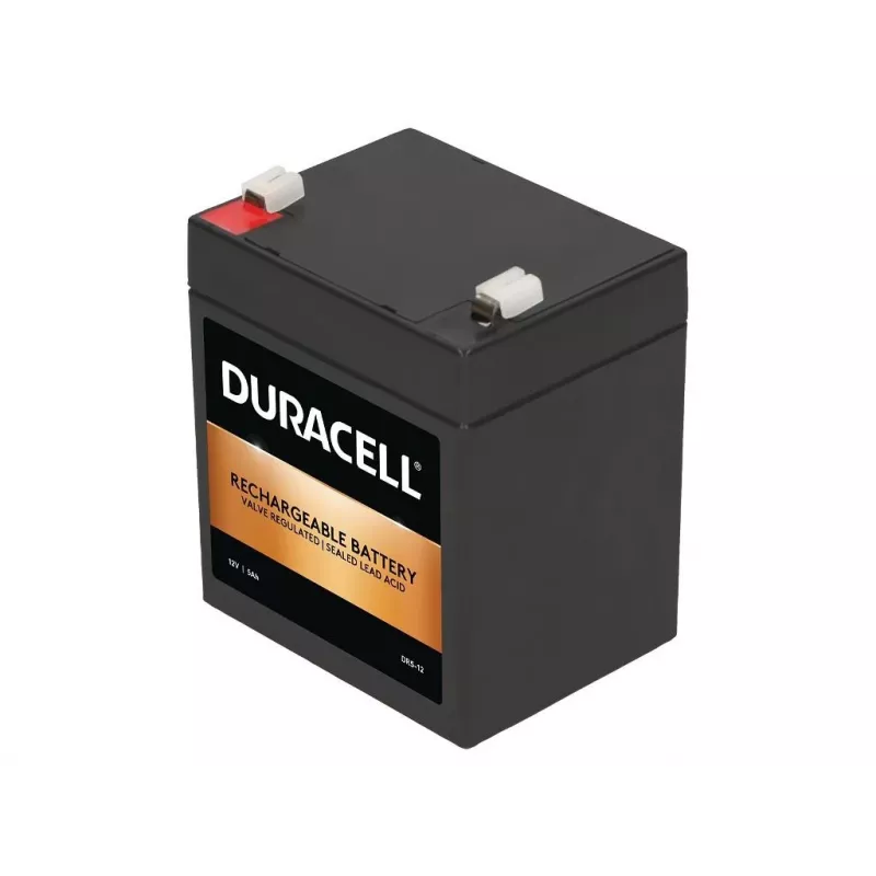 Duracell DR5-12 12V 5Ah VRLA Rechargeable Battery – Sealed Lead Acid, AGM Maintenance-Free