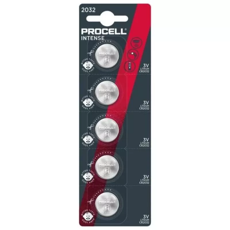 DURACELL Procell CR2032 3V Lithium Coin Cell Battery (5-Pack Blister)
