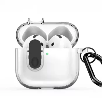 Dux Ducis Apple AirPods 4 PECL Series PC+TPU Cover with Hook Black Clear