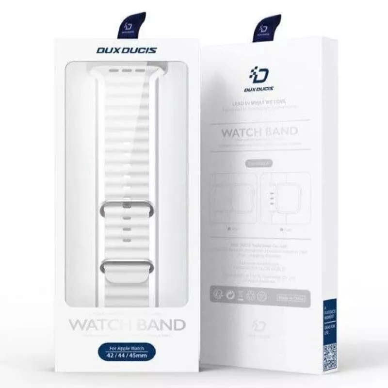 Dux Ducis Apple Silicone Strap for Apple Watch 42/44/45/46/49MM White