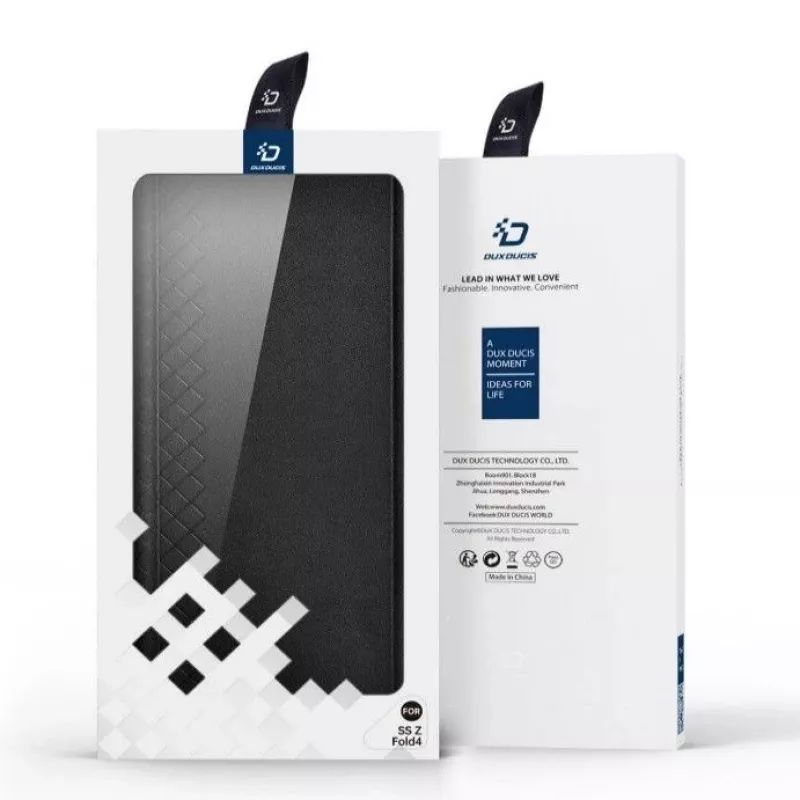 Dux Ducis Bril Series Flip Wallet Case for Samsung Galaxy Z Fold4, Black, Premium PU Leather with Stand and Card Slots