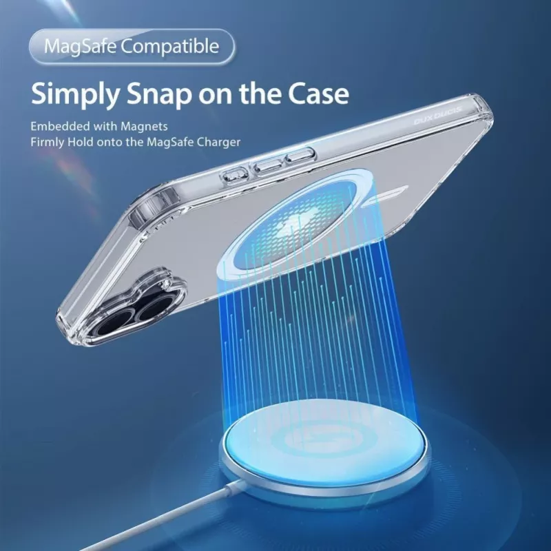 DUX DUCIS Clin Mag Case for iPhone 16, Transparent, MagSafe Compatible