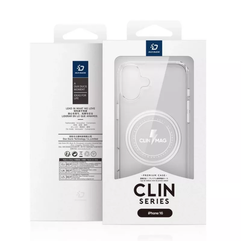 DUX DUCIS Clin Mag Case for iPhone 16, Transparent, MagSafe Compatible