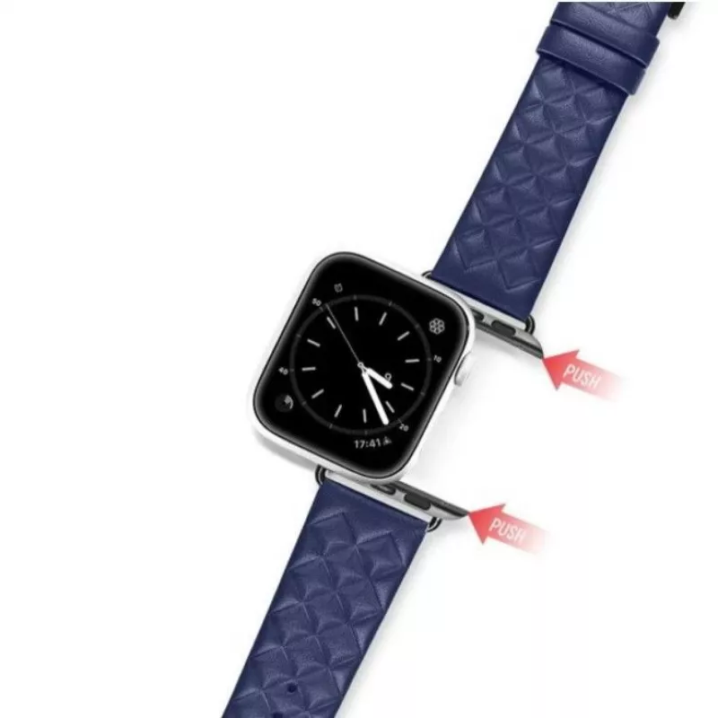 Dux Ducis Genuine Leather Watch Band for Apple Watch 38/40/41mm - Blue