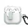 Dux Ducis PECP Series PC+TPU Cover with Hook for AirPods 4, White Green