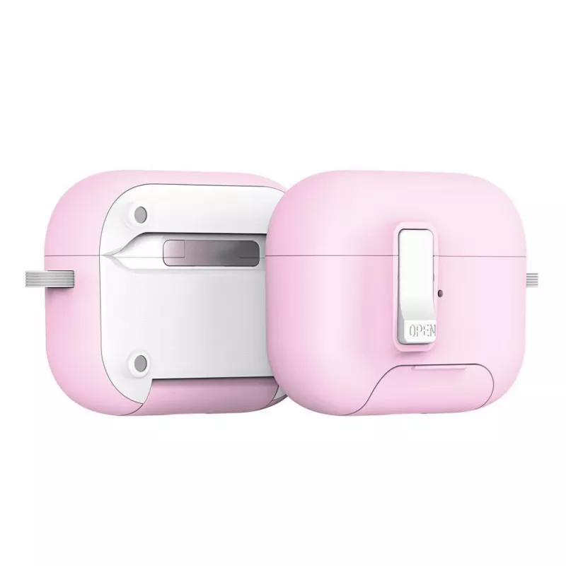Dux Ducis PECQ Series PC+TPU Cover with Hook for Apple AirPods Pro (2nd Gen) White Pink