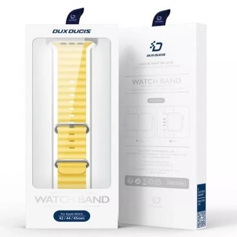 Dux Ducis Silicone Watch Strap for Apple Watch 8/7/6/5/4/3/2/SE (38/40/41mm) - Yellow