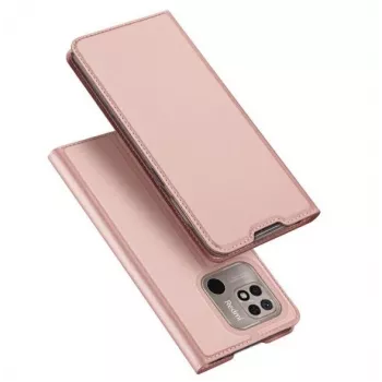Dux Ducis Skin Pro Flip Case for Xiaomi Redmi 10C, PU Leather with Card Slot and Stand, Pink