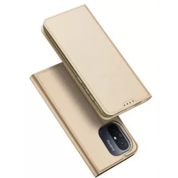 Dux Ducis Skin Pro Series Flip Card Wallet Stand Case for Xiaomi Redmi 12C / Poco C55, Gold