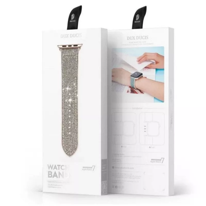 DUX DUCIS Stainless Steel Link Bracelet for Apple Watch Band 7/6/5/4/3/2/SE (41/40/38mm) Silver