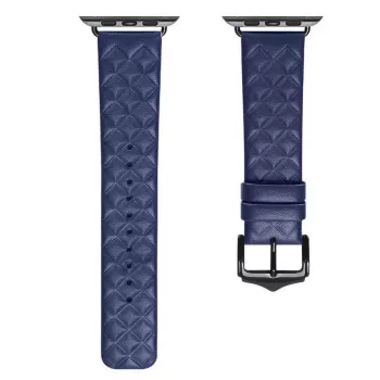Dux Ducis Trap Leather Watch Band for Apple Watch 7/6/5/4/3/2/SE (45/44/42mm) Genuine Leather Bracelet Blue