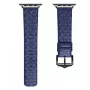 Dux Ducis Trap Leather Watch Band for Apple Watch 7/6/5/4/3/2/SE (45/44/42mm) Genuine Leather Bracelet Blue