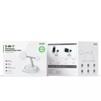 Duzzona W16 15W 3-in-1 Magnetic Wireless Charger White