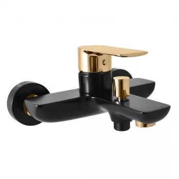 DVT554.5CMATZ Built-in Bathtub Mixer with Automatic Diverter, Matte Black/Gold