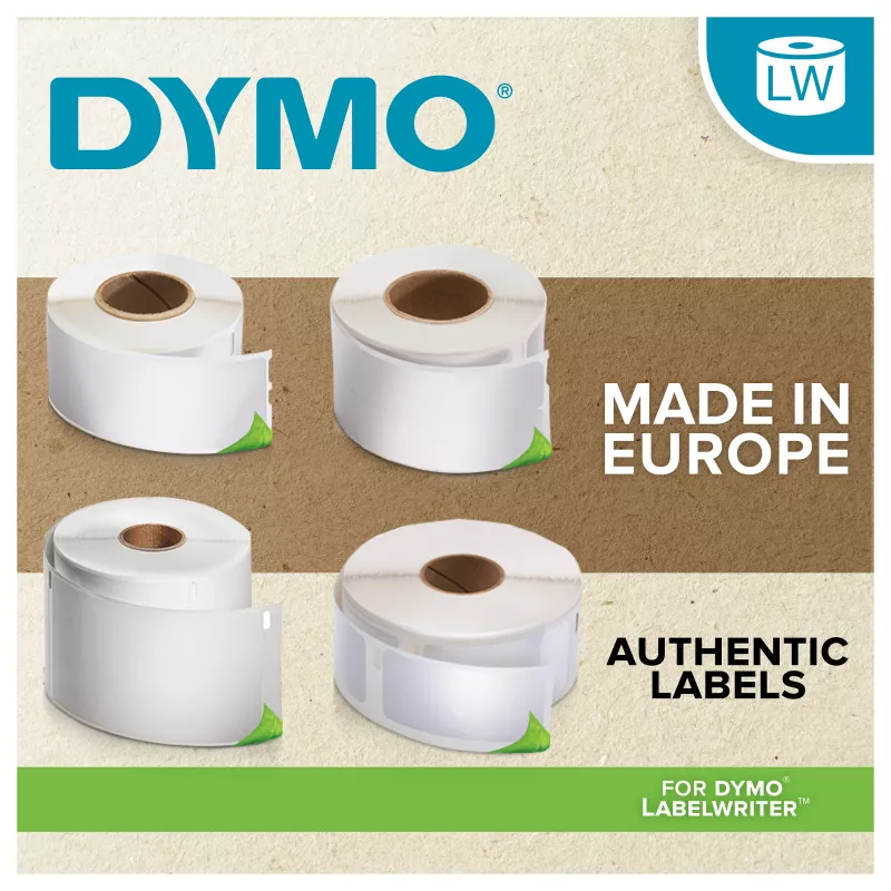 DYMO LabelWriter Address Labels 99010, 28x89 mm, White, 2 Rolls of 130