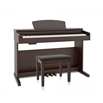 Dynatone SLP-175 RW Digital Piano with 88 Graded Hammer Action Keys, 128-Note Polyphony, 40 Voices, 3 Pedals, 2x15W Speakers, USB MIDI, Rosewood