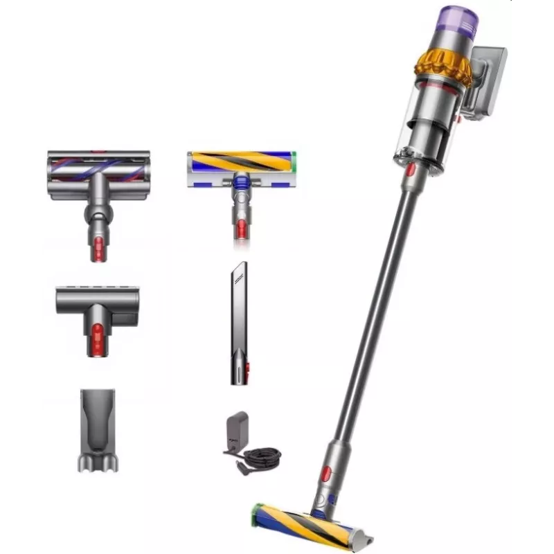 Dyson V15 Detect Absolute Cordless Stick Vacuum Cleaner, Stainless Steel, 240AW, LCD Display, 60min Runtime