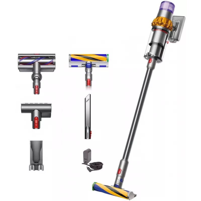 Dyson V15 Detect Absolute Cordless Stick Vacuum Cleaner, Stainless Steel, 240AW, LCD Display, 60min Runtime