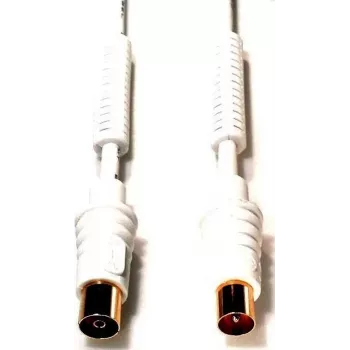 E+P AB207G Coaxial Antenna Cable 7.5m Male to Female Gold-Plated White