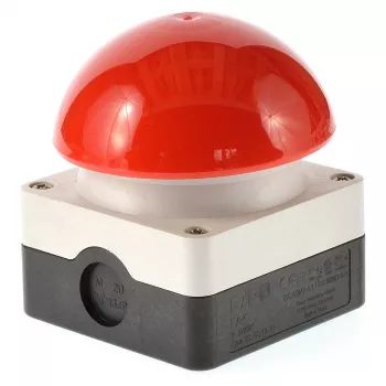 EATON FAK-R/KC11/I Foot/Palm Mushroom Head Pushbutton, 1NC+1NO, Red, 230V AC, 6A, IP67, Momentary, Panel Mount