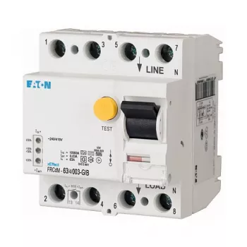 EATON FRCDM-63/4/003-G/B Residual Current Circuit Breaker (RCCB), Type B, 4-Pole, 63A, 30mA