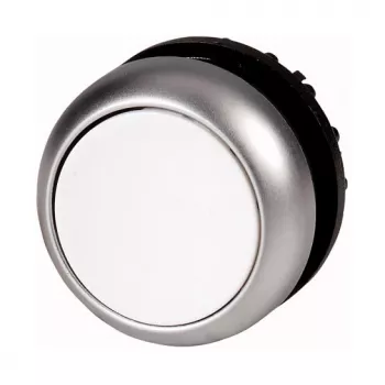 Eaton M22-DL-W Pushbutton Actuator, White, Metal Front Ring, 22.5mm