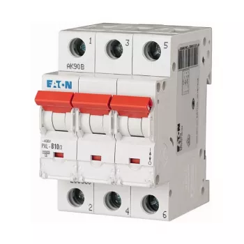 EATON PXL-C10/3 Miniature Circuit Breaker, 10A, 3-Pole, C-Curve, 400V, 10kA (236422)