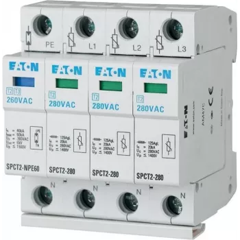 Eaton SPCT2-280-3+NPE Type 2 Surge Protection Device - 3P+NPE, 20kA, DIN Rail Mount