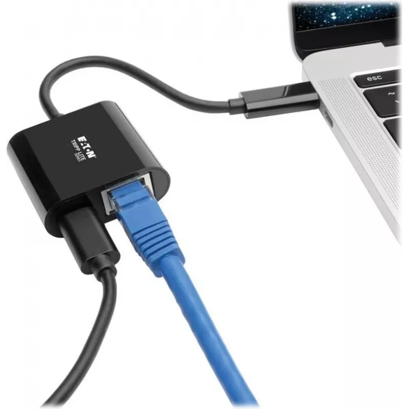Eaton Tripp Lite U436-06N-GB-C USB-C to Gigabit Ethernet Adapter with USB-C PD Charging - Thunderbolt 3 - Black