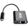 Eaton Tripp Lite U436-06N-GB-C USB-C to Gigabit Ethernet Adapter with USB-C PD Charging - Thunderbolt 3 - Black