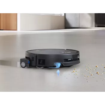 ECOVACS DEEBOT T80S OMNI Robot Vacuum Cleaner with Auto-Empty Station, 6000 Pa Suction, Hot Water Mop Washing, Hot Air Drying, AIVI 3D 2.0 Obstacle Avoidance, TrueMapping 2.0 LiDAR Navigation, Black